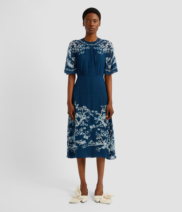 Erdem Short Sleeve Midi Dress