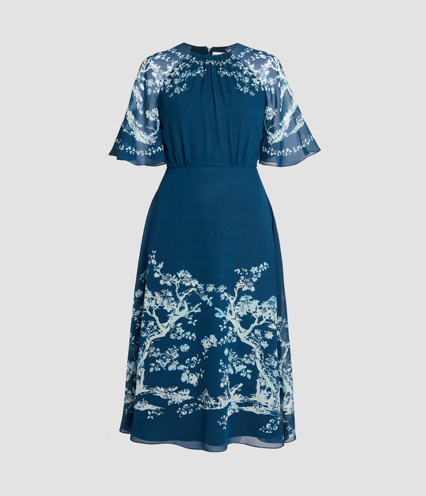 erdem Short Sleeve Midi Dress