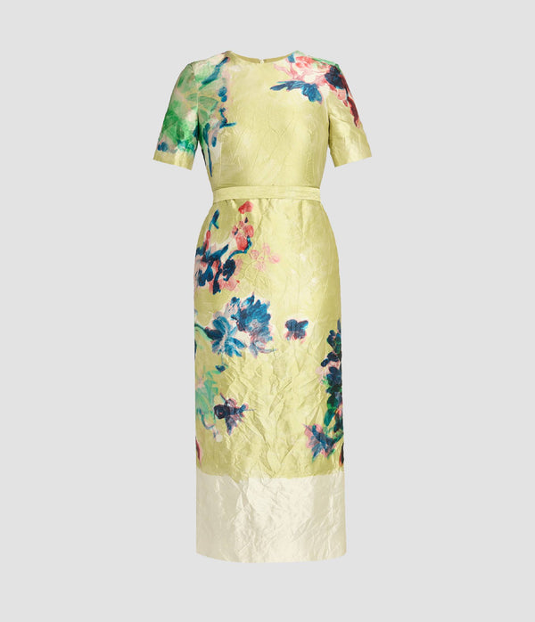 erdem Short Sleeve Midi Dress