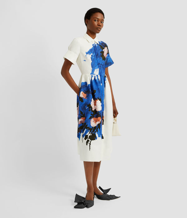 Erdem Short Sleeve Midi Shirt Dress