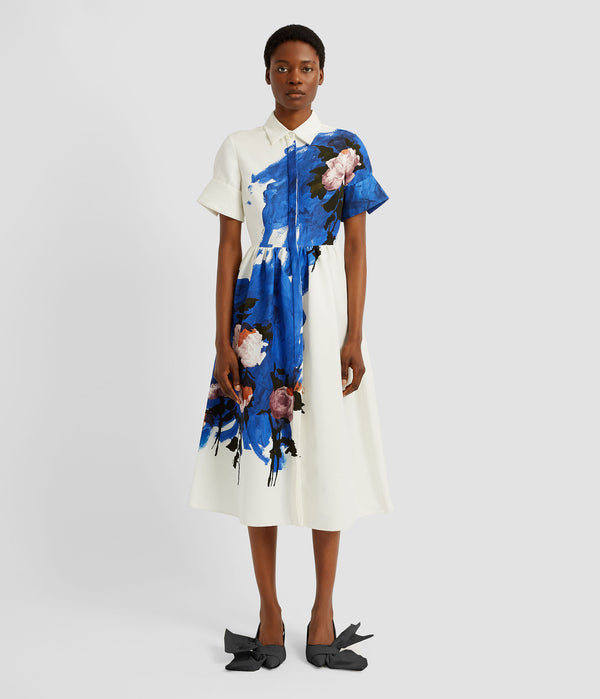 Erdem Short Sleeve Midi Shirt Dress