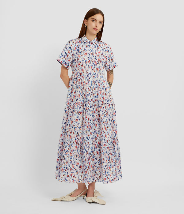 Erdem Short Sleeve Midi Shirt Dress