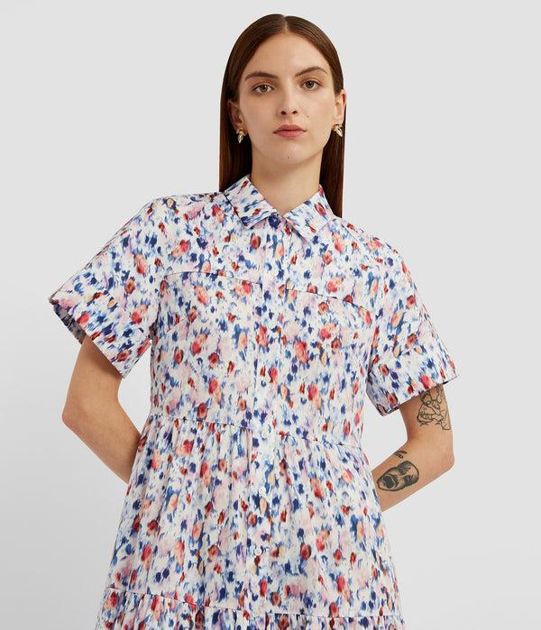 Erdem Short Sleeve Midi Shirt Dress