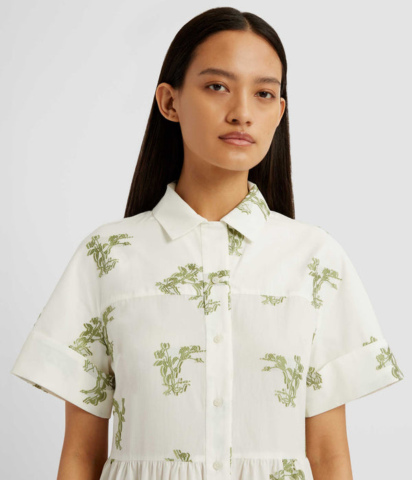 Erdem Short Sleeve Midi Shirt Dress