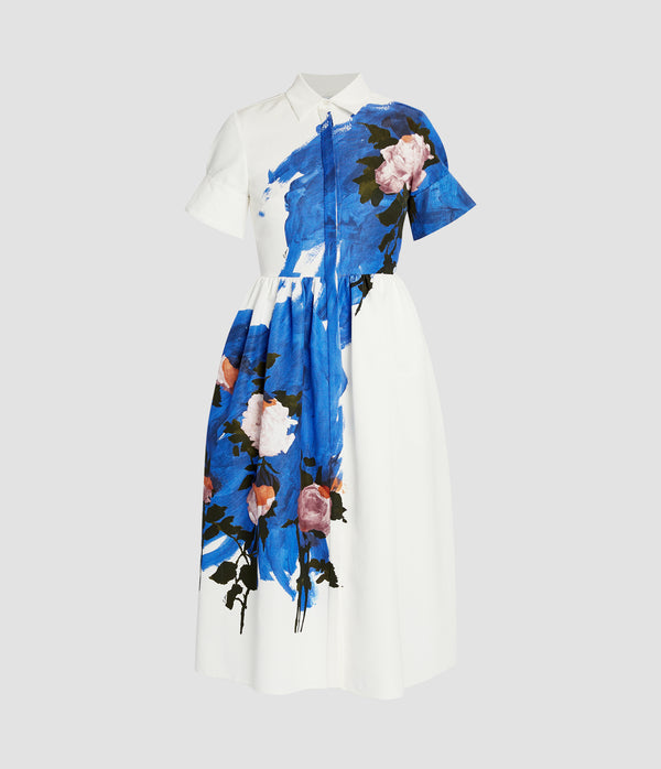 erdem Short Sleeve Midi Shirt Dress