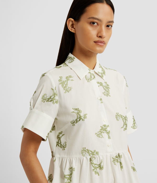 Erdem Short Sleeve Mini Shirt Dress