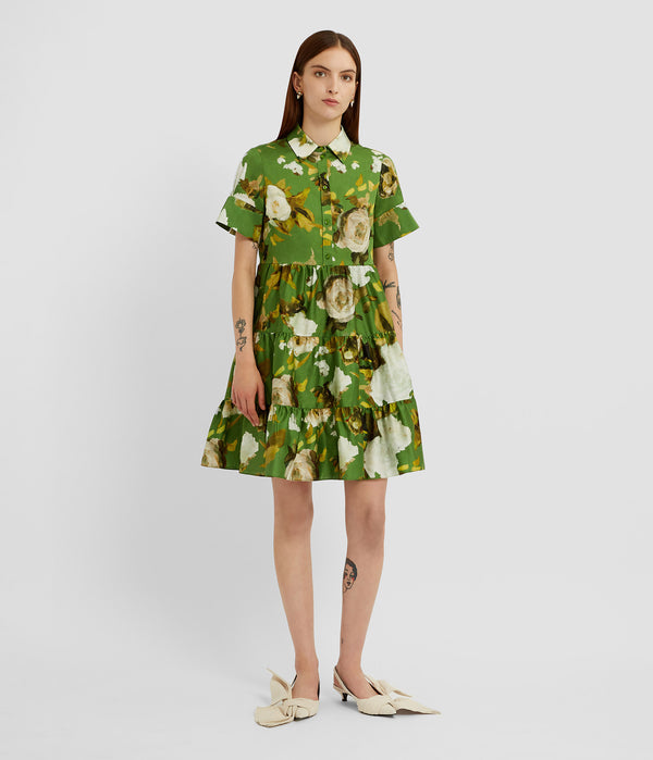 Erdem Short Sleeve Mini Shirt Dress
