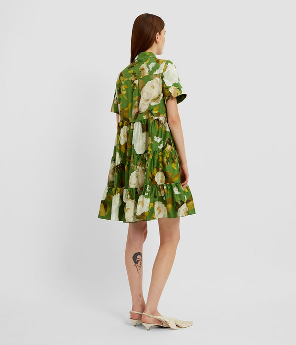 Erdem Short Sleeve Mini Shirt Dress