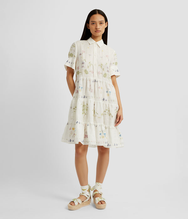 Erdem Short Sleeve Mini Shirt Dress