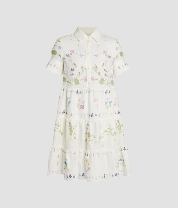 erdem Short Sleeve Mini Shirt Dress