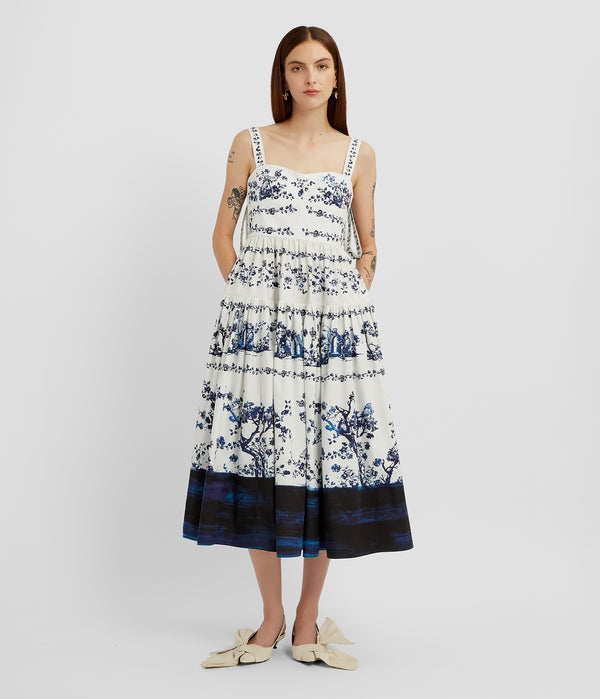 Erdem Strappy Fit And Flare Midi Dress