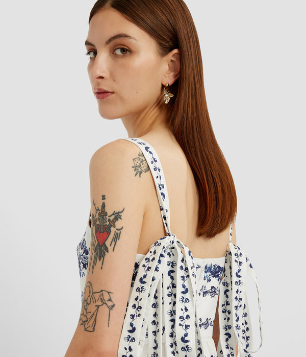 Erdem Strappy Fit And Flare Midi Dress