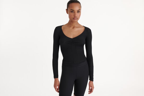 Eres Bird Long Sleeve Top Black