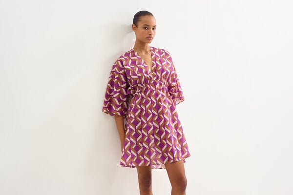 Eres Feel Short Dress Imprime Swim Purple