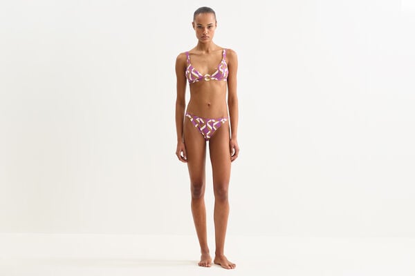 eres Fever Low-cut bikini Imprime Swim Purple