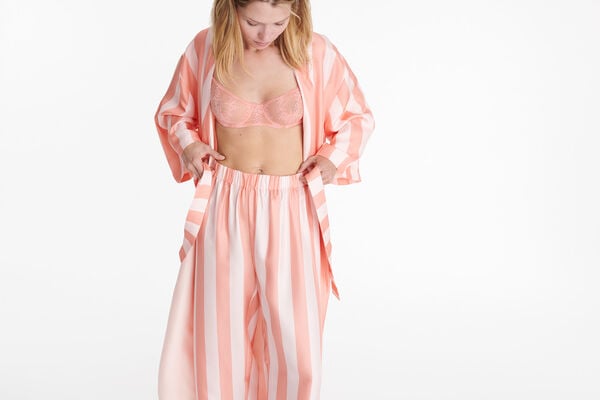 Eres Poseidon Kimono Rayure Sel Rose