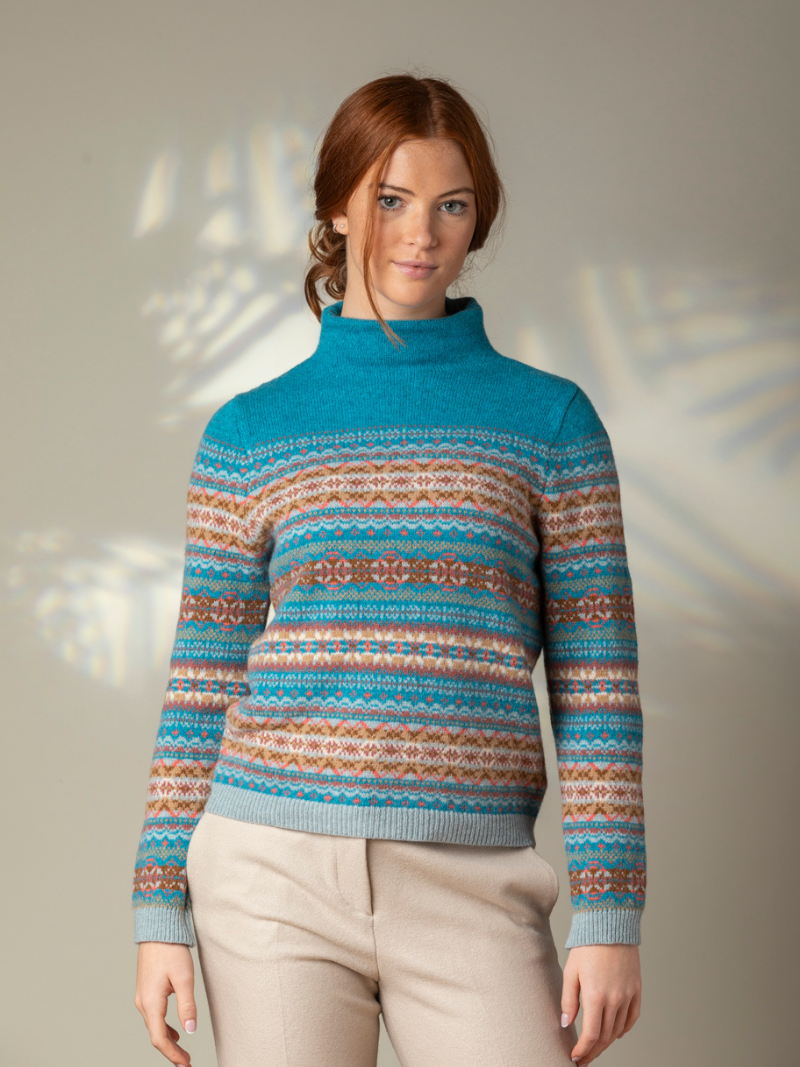 eribé Kinross High Neck Sweater Topaz