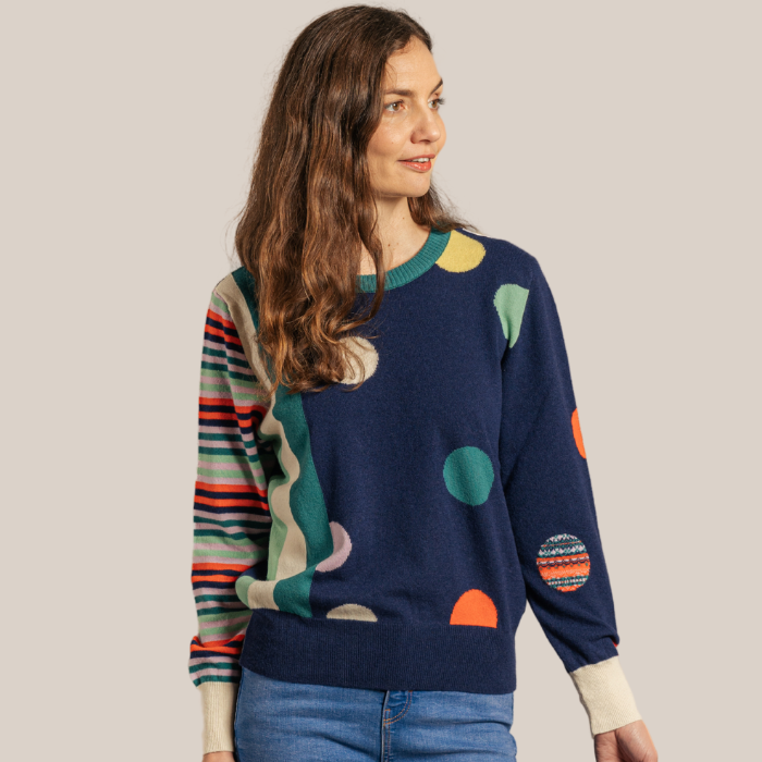eribé Melrose Stripe and Dot Sweater