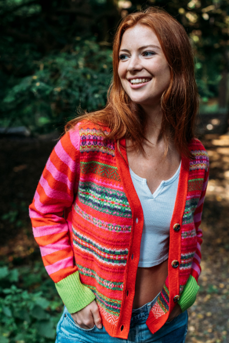 eribé Stobo Fairisle Vee Cardigan