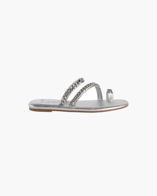Eric Javits Chainmi Toe Loop Sandal Silver - Final Sale Silver