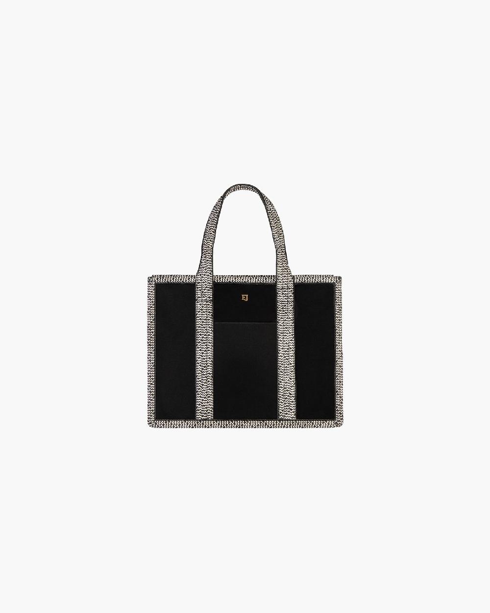 Eric Javits Cote d'Azur Tote Bag - Final Sale Black/Cream