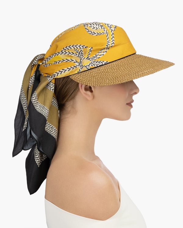 Eric Javits Bandana Visor Natural/Black Mix