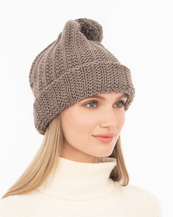 Eric Javits Beanie W/ Pom Pom Cream