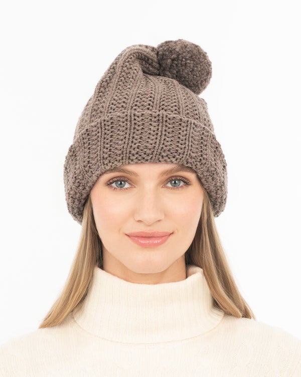 Eric Javits Beanie W/ Pom Pom Cream