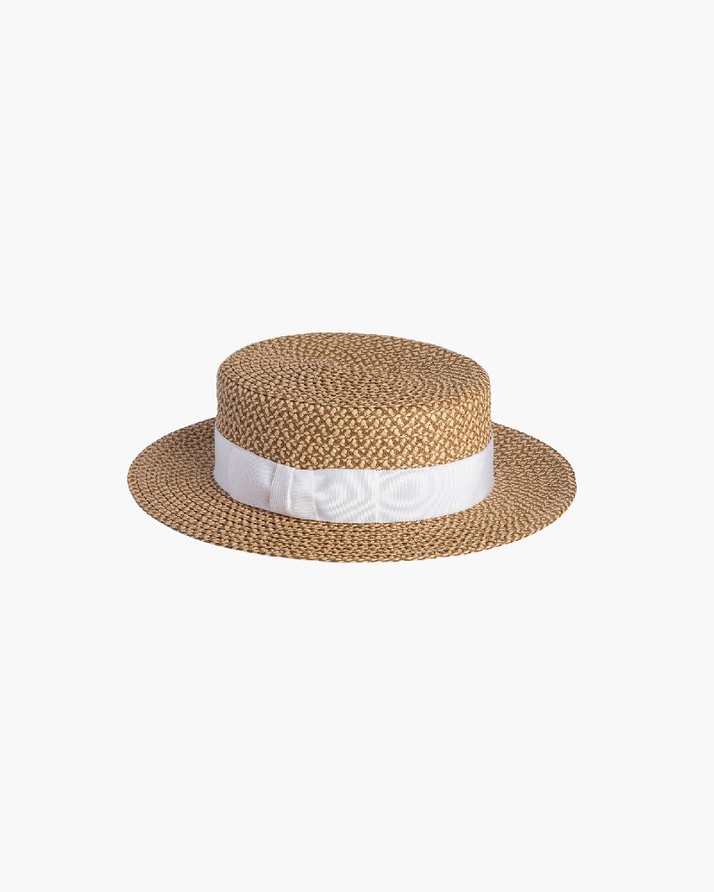 Eric Javits Boater Hat Peanut/White