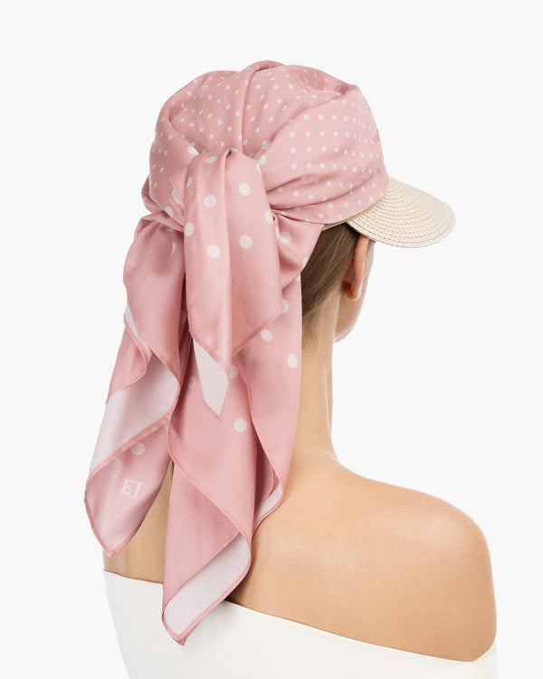 Eric Javits Dot Scarf Visor Cream/Almondine