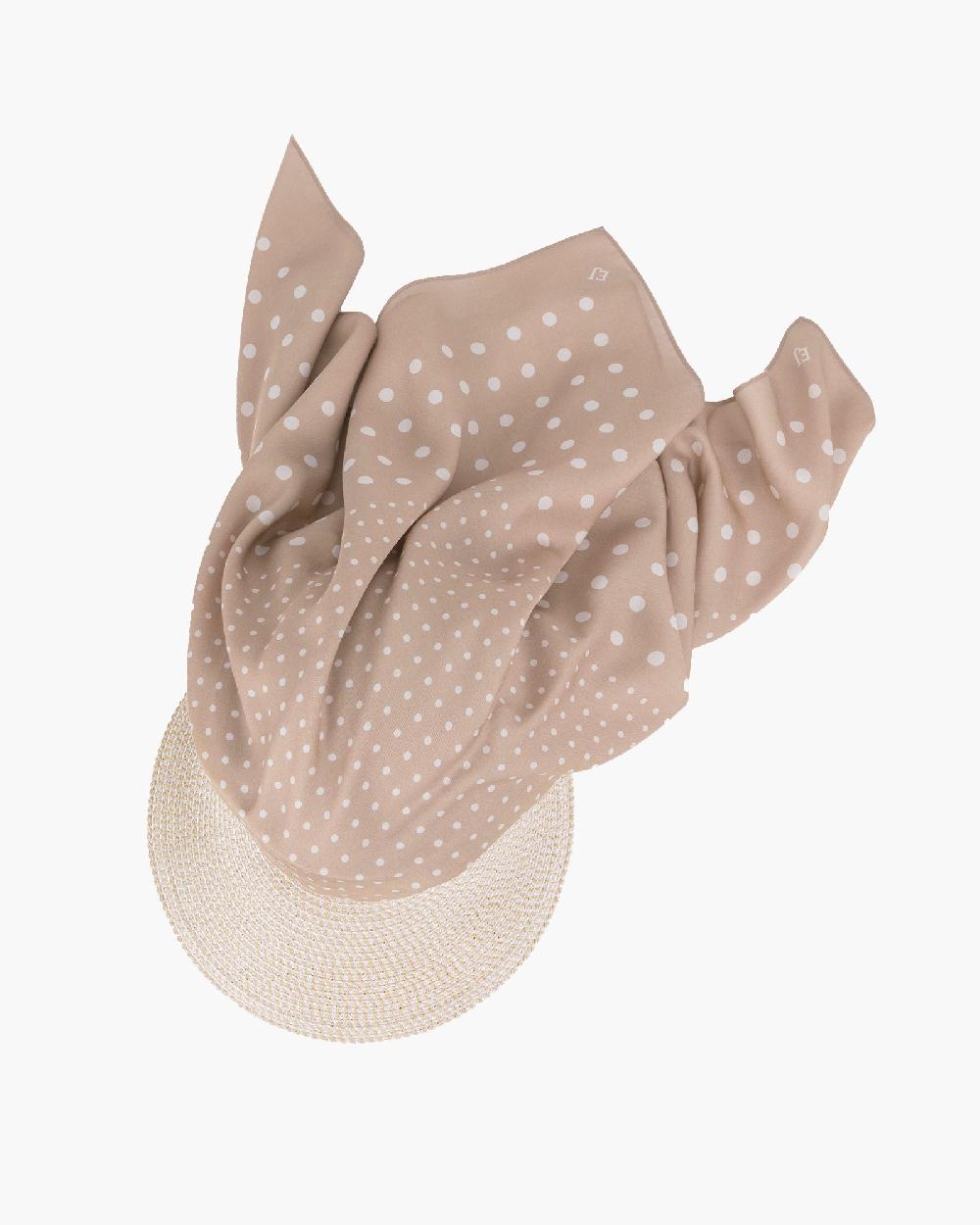 Eric Javits Dot Scarf Visor Cream/Almondine