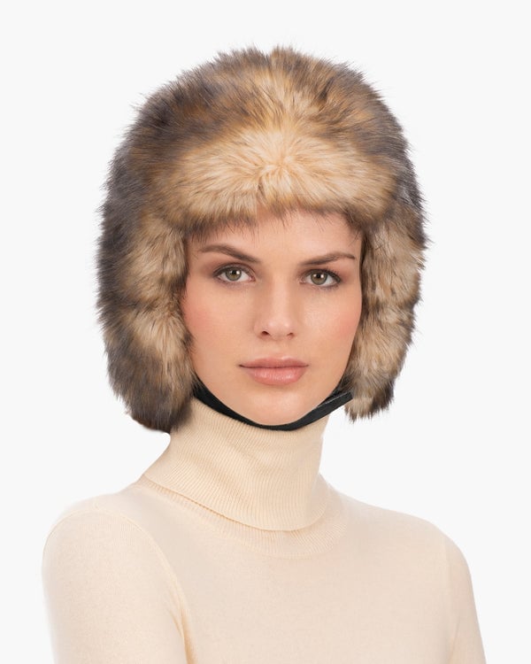 Eric Javits Faux Fur Helmet Natural
