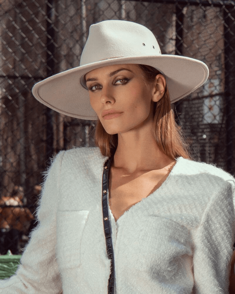 Eric Javits Jade Wool Felt Fedora Hat Alabaster