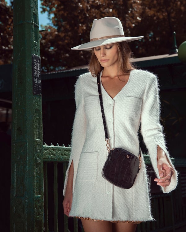 Eric Javits Jade Wool Felt Fedora Hat Alabaster