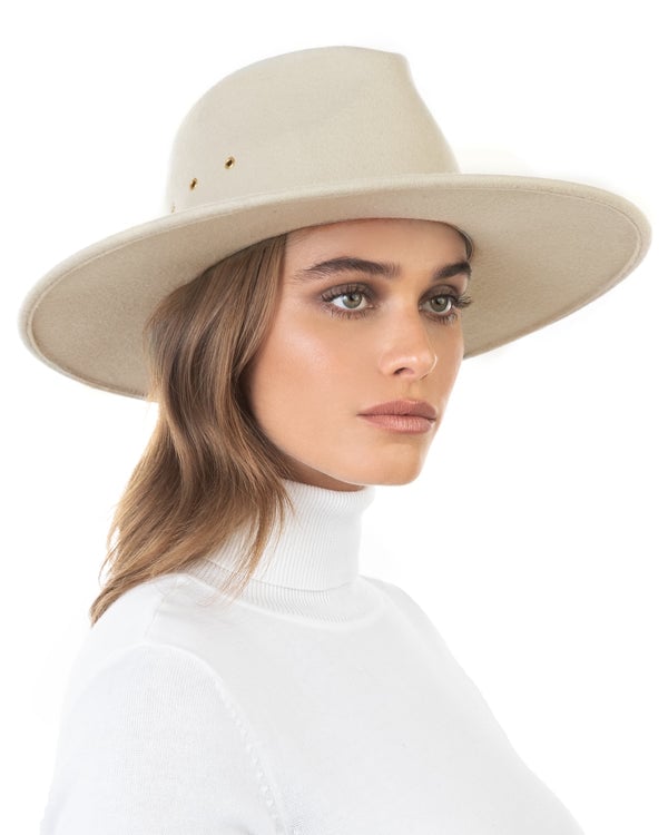 Eric Javits Jade Wool Felt Fedora Hat Alabaster