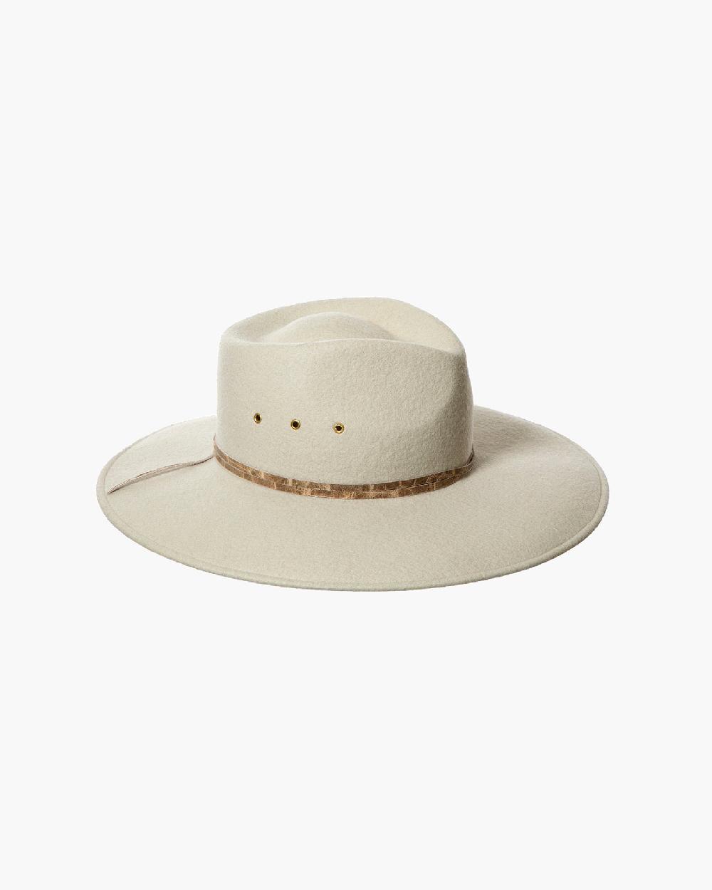 Eric Javits Jade Wool Felt Fedora Hat Alabaster