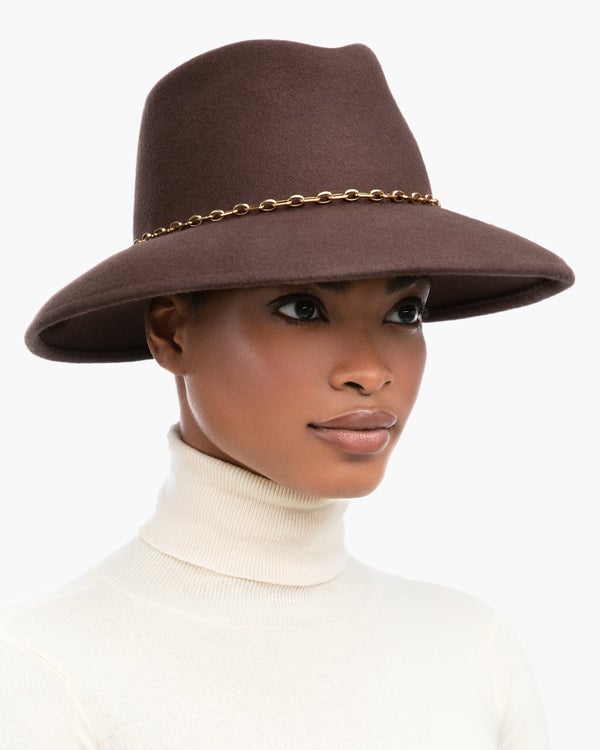 Eric Javits Jamie Felt Fedora Hat Chestnut