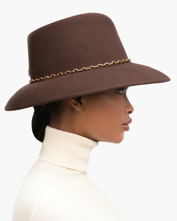 Eric Javits Jamie Felt Fedora Hat Chestnut