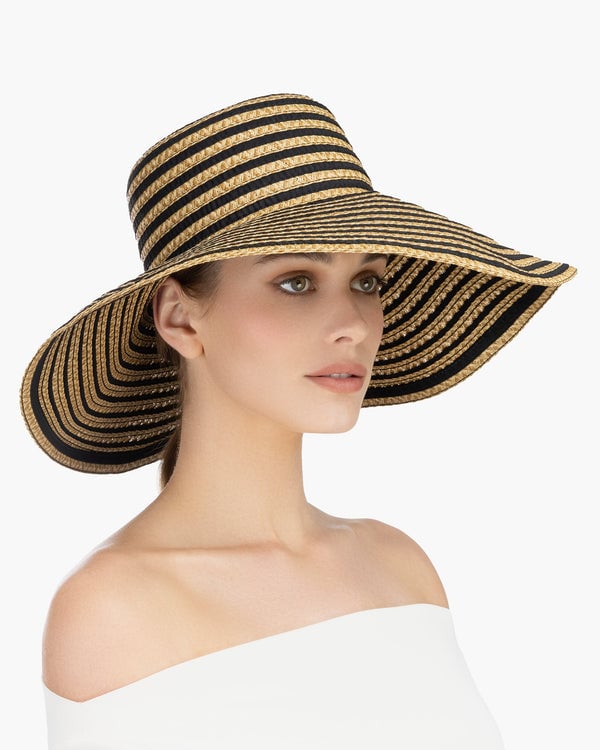 Eric Javits Margot Straw Hat Black Mix