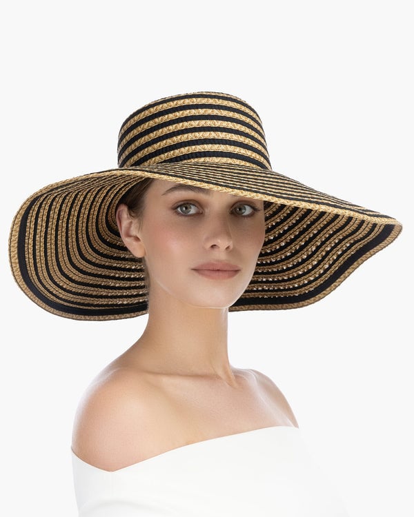 Eric Javits Margot Straw Hat Black Mix