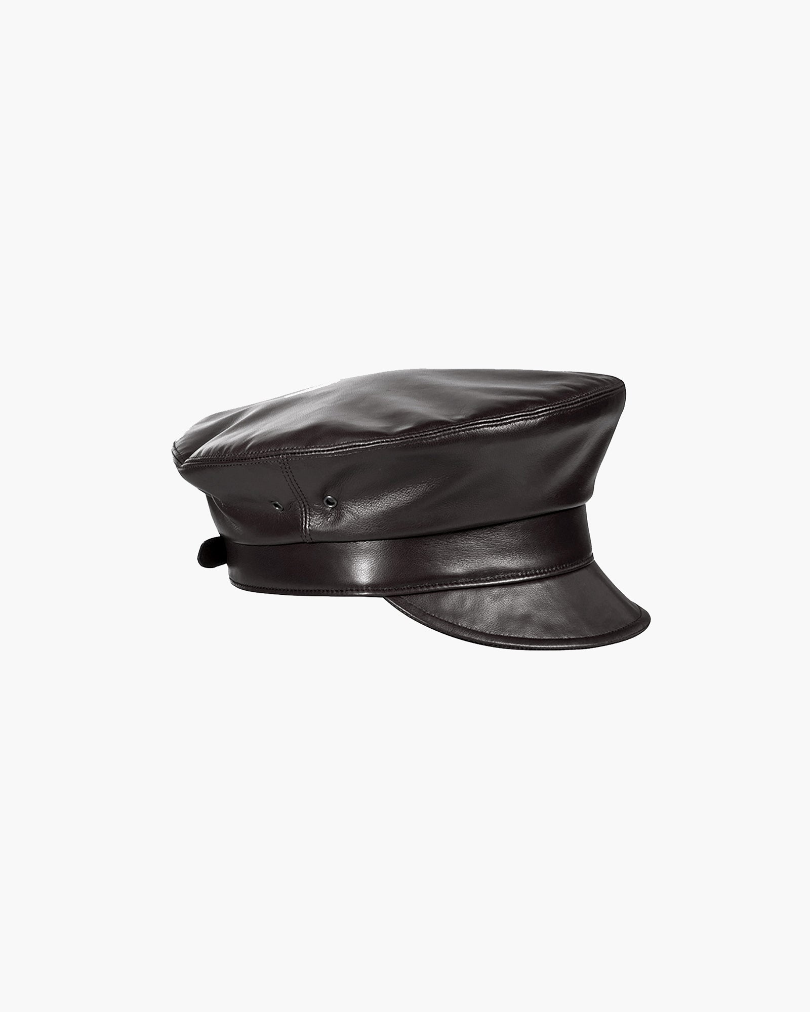 Eric Javits Night Porter Leather Cap Black