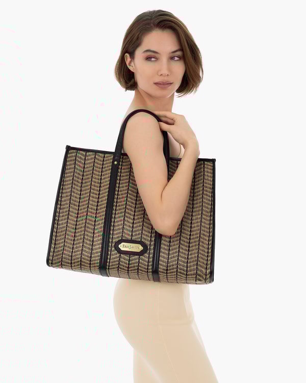 Eric Javits Palm Tote Black Mix