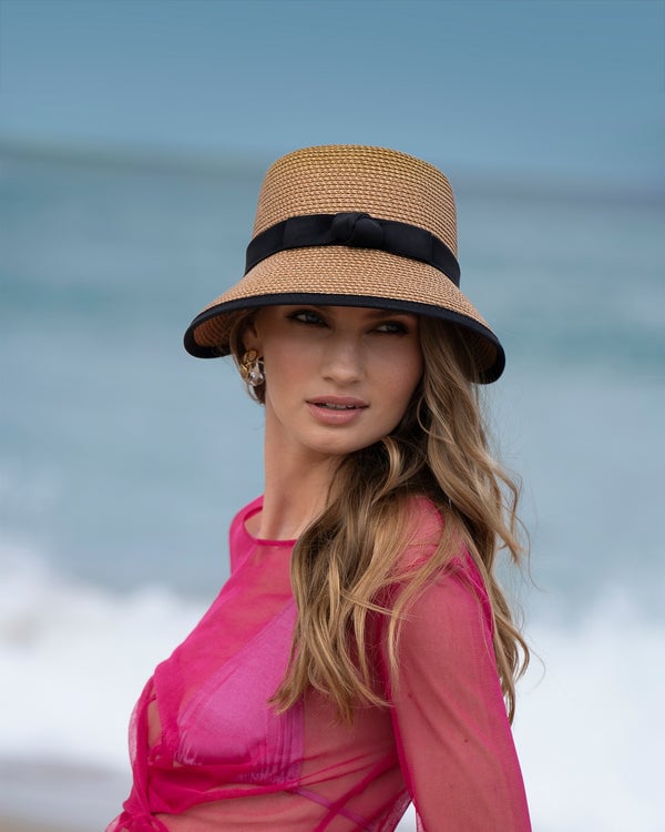 Eric Javits Pamie Visor Natural/Black