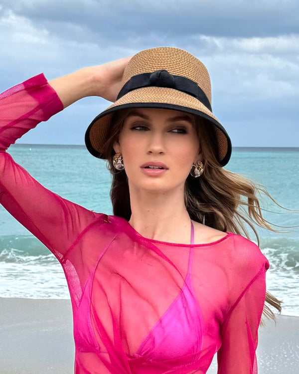 Eric Javits Pamie Visor Natural/Black