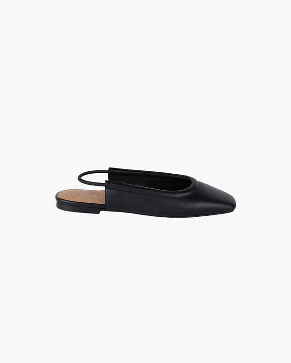 Eric Javits Peyton Leather Flat Shoes Black