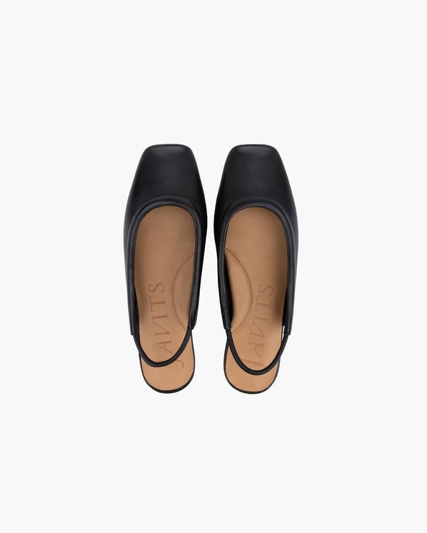 Eric Javits Peyton Leather Flat Shoes Black