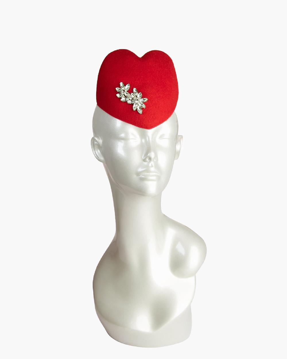 Eric Javits Princess of Hearts Hat Red