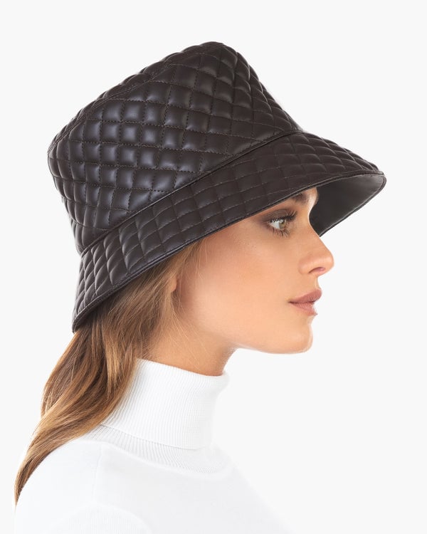 Eric Javits Quilty Bucket Hat Chocolate