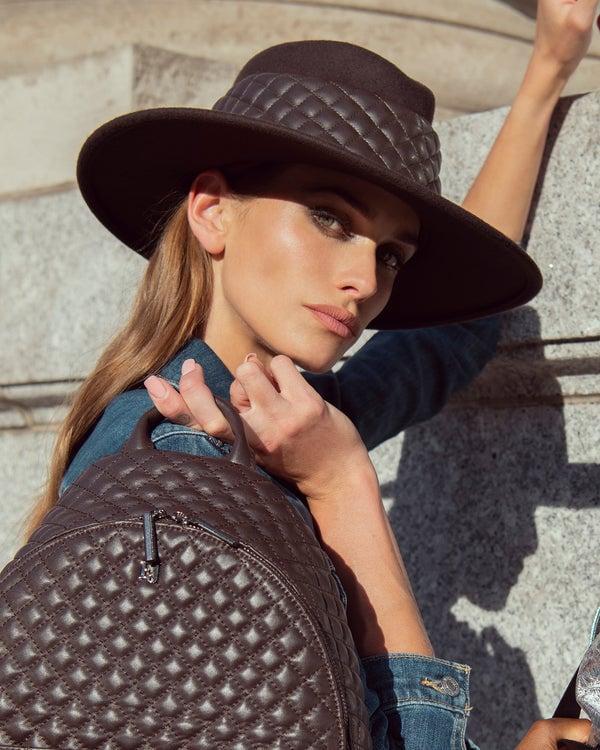 Eric Javits Quilty Fedora Hat Camel/Brown