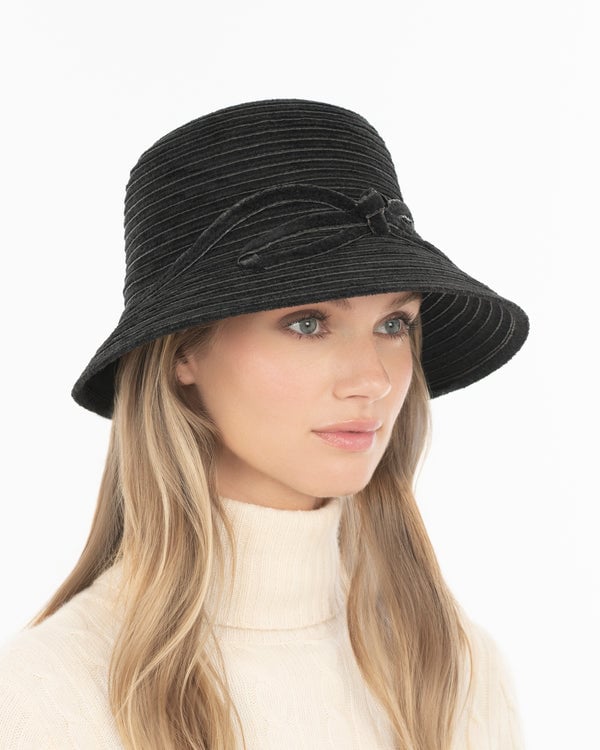 Eric Javits Shenia™ Bow Cloche Black